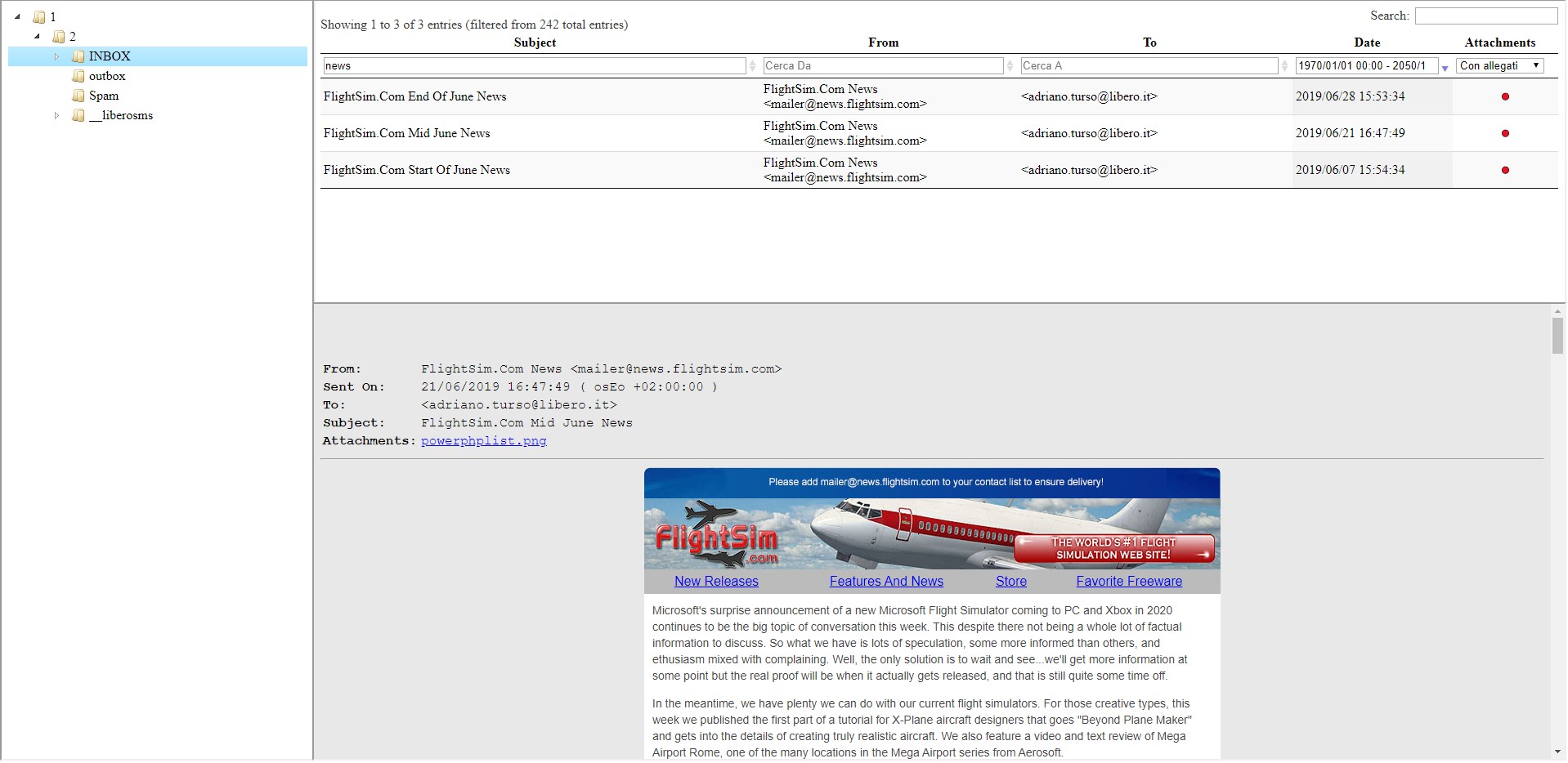 Screenshot MailXaminer HTML Report 2